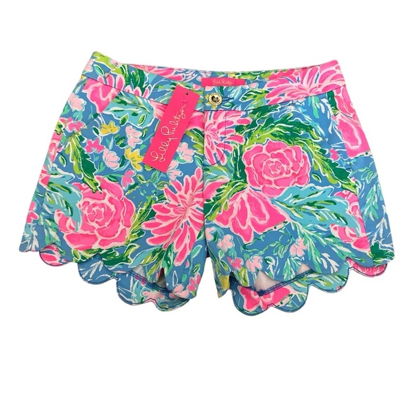 Lilly Pulitzer High Waist Floral Shorts - Buttercup Stretch Short, size 00 - Picture 1 of 6